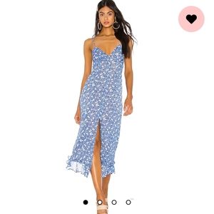 NWT Quincy Midi dress in Blue Ditsy Size Small